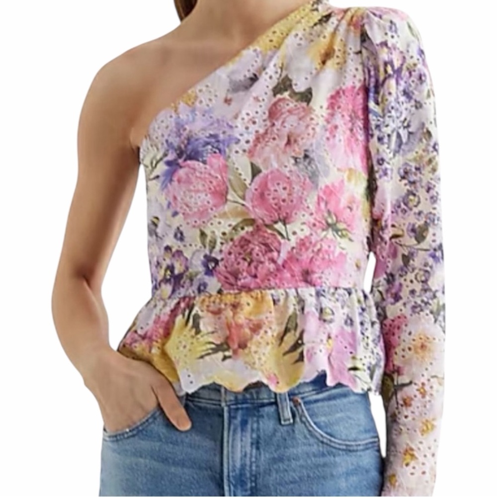 Express Floral One-Shoulder Top size small